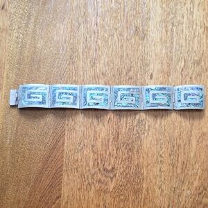 Silver Abalone Inlay Bracelet